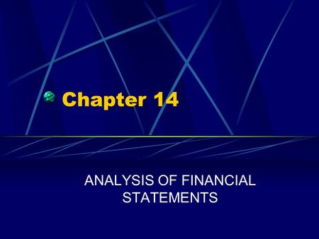 ANALYSIS OF FINANCIAL STATEMENTS