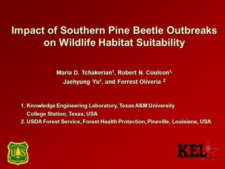 Impact of Southern Pine Beetle Outbreaks on Wildlife Habitat Suitability Maria D. Tchakerian 1, Robert N. Coulson 1, Jaehyung Yu 1, and Forrest Oliveria.