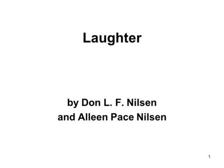 by Don L. F. Nilsen and Alleen Pace Nilsen