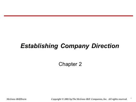 Establishing Company Direction