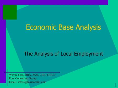 Economic Base Analysis