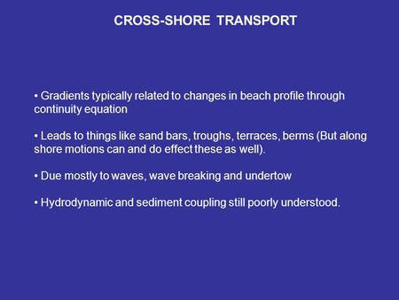 CROSS-SHORE TRANSPORT