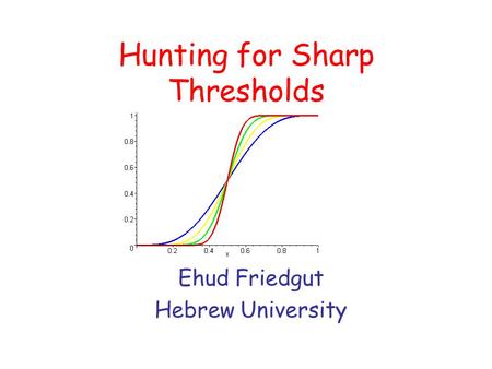 Hunting for Sharp Thresholds Ehud Friedgut Hebrew University.