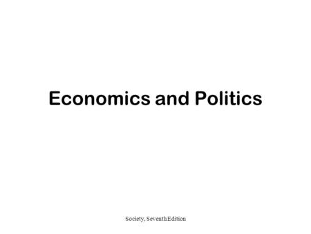 Economics and Politics