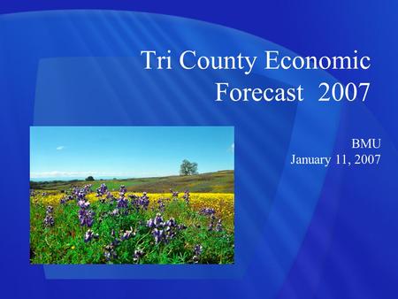 Tri County Economic Forecast 2007 BMU January 11, 2007.