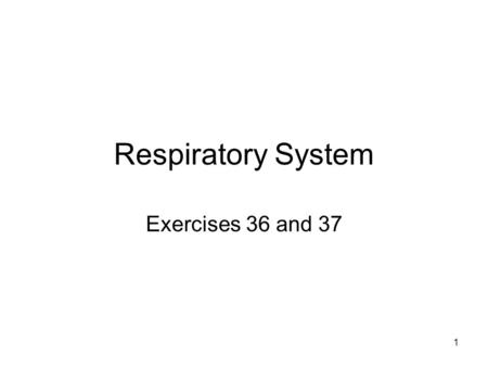 Respiratory System Exercises 36 and 37.