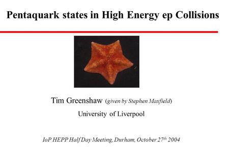 Pentaquark states in High Energy ep Collisions