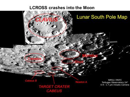 LCROSS crashes into the Moon. Image credit: NASA.