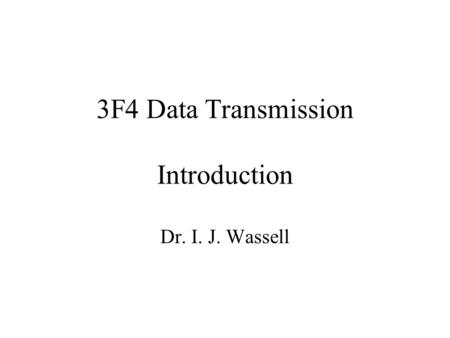 3F4 Data Transmission Introduction