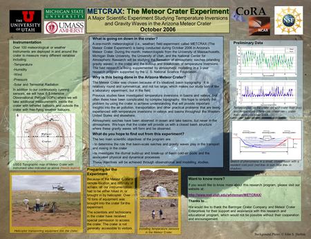METCRAX: The Meteor Crater Experiment A Major Scientific Experiment Studying Temperature Inversions and Gravity Waves in the Arizona Meteor Crater October.