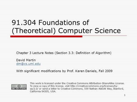 Foundations of (Theoretical) Computer Science