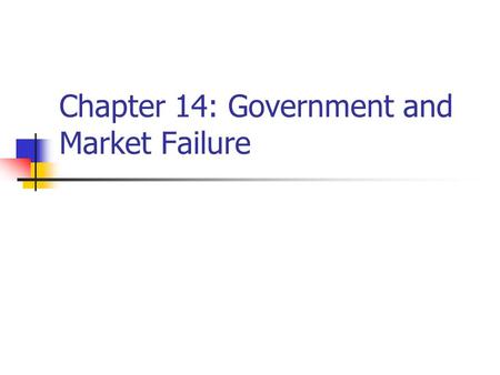 Chapter 14: Government and Market Failure