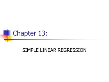 SIMPLE LINEAR REGRESSION