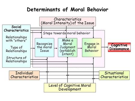 Determinants of Moral Behavior Characteristics (Moral Intensity) of the Issue Social Characteristics Relationships with “others” Type of Relationships.