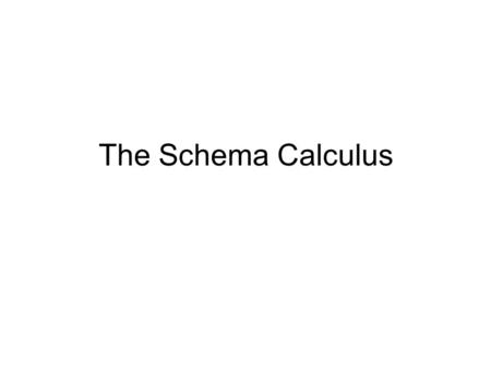 The Schema Calculus. Schemas A notation specifying both system states and operations One way: S = [ declarations | predicate ] Means: The state components.