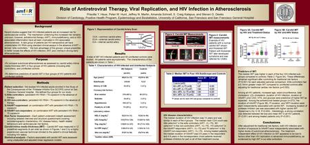 Role of Antiretroviral Therapy, Viral Replication, and HIV Infection in Atherosclerosis Priscilla Y. Hsue, Peter W. Hunt, Jeffrey N. Martin, Amanda Schnell,