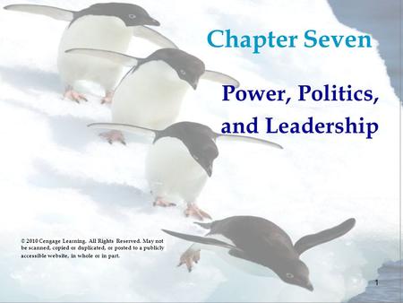 Chapter Seven Power, Politics, and Leadership