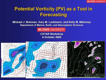 Potential Vorticity (PV) as a Tool in Forecasting