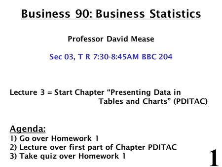 Business 90: Business Statistics