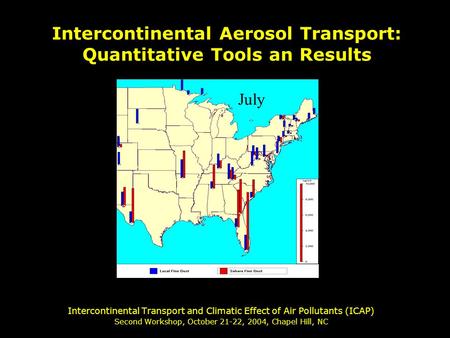 Intercontinental Transport and Climatic Effect of Air Pollutants (ICAP) Second Workshop, October 21-22, 2004, Chapel Hill, NC Intercontinental Aerosol.