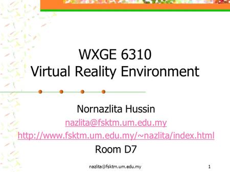 WXGE 6310 Virtual Reality Environment