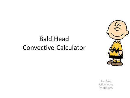 Bald Head Convective Calculator Jess Rose Jeff Amelang Winter 2009.
