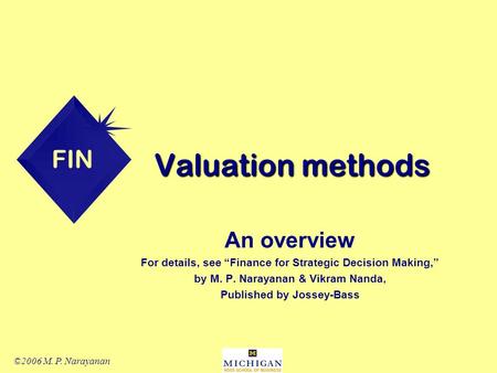 Valuation methods An overview