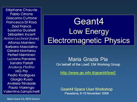 Geant4 Low Energy Electromagnetic Physics