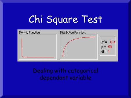 Chi Square Test Dealing with categorical dependant variable.