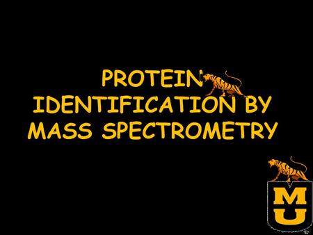 PROTEIN IDENTIFICATION BY MASS SPECTROMETRY. OBJECTIVES To become familiar with matrix assisted laser desorption ionization-time of flight mass spectrometry.