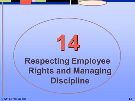 © 2001 by Prentice Hall 14-1 14 Respecting Employee Rights and Managing Discipline.