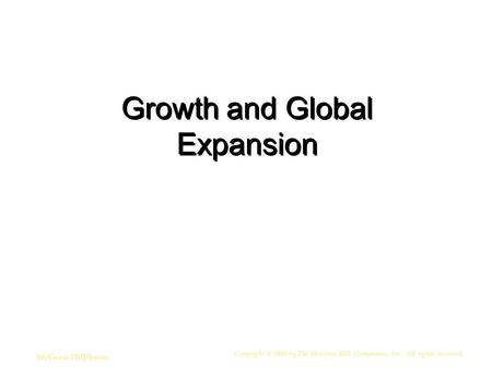 Growth and Global Expansion