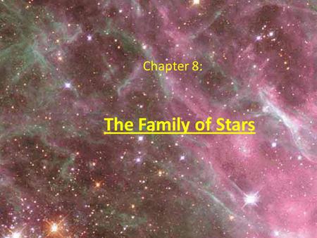 Chapter 8: The Family of Stars.