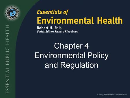 Chapter 4 Environmental Policy and Regulation