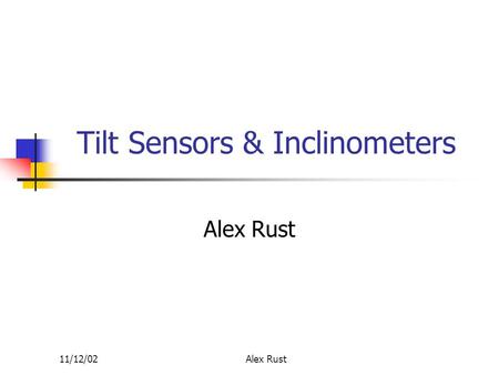Tilt Sensors & Inclinometers