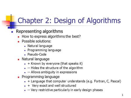 Chapter 2: Design of Algorithms