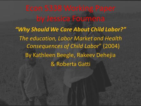Econ 5338 Working Paper by Jessica Foumena