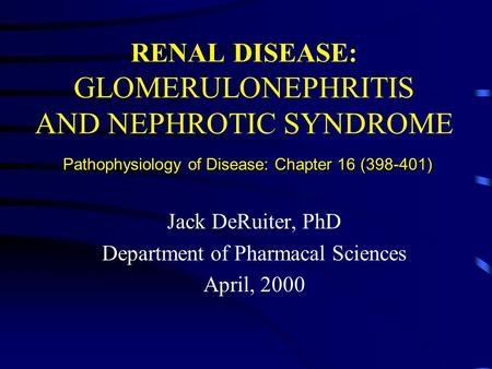 Jack DeRuiter, PhD Department of Pharmacal Sciences April, 2000