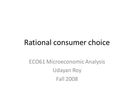 Rational consumer choice