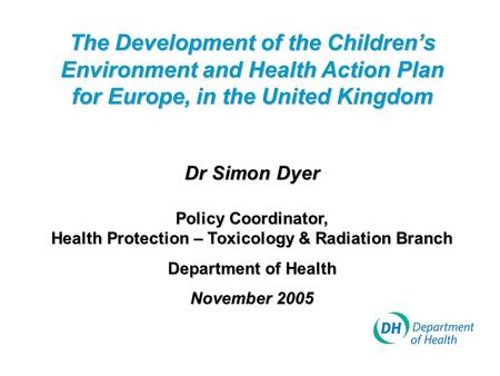 Health Protection – Toxicology & Radiation Branch