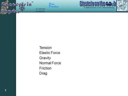 Tension Elastic Force Gravity Normal Force Friction Drag.