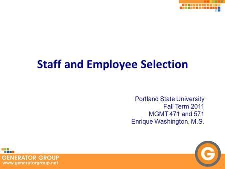Staff and Employee Selection
