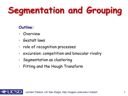 Segmentation and Grouping