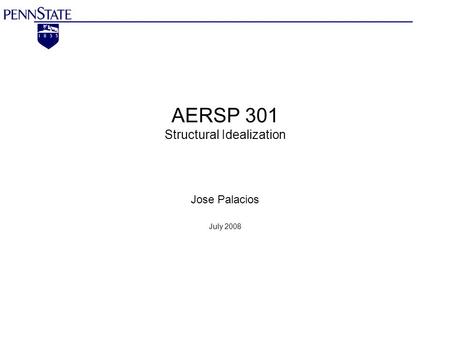 AERSP 301 Structural Idealization