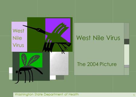 1 West Nile Virus Washington State Department of Health The 2004 Picture West Nile Virus.