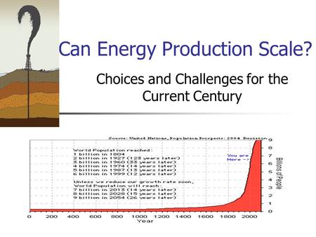 Can Energy Production Scale? Choices and Challenges for the Current Century.
