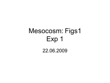 Mesocosm: Figs1 Exp 1 22.06.2009. 10:09 Before final flush Bkgd: 0.14ug/m3 and ~200p/cc.