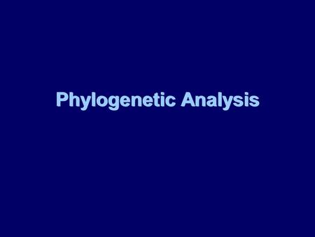 Phylogenetic Analysis. General comments on phylogenetics Phylogenetics is the branch of biology that deals with evolutionary relatedness Uses some measure.