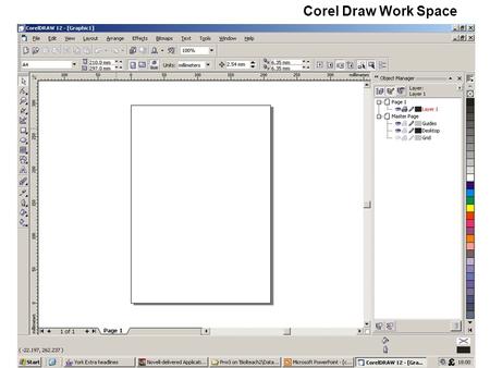 Corel Draw Work Space.