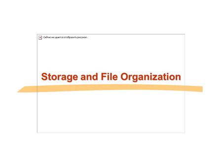 Storage and File Organization